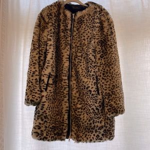 Zara Faux Leopard and Leather Jacket